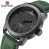 RelojesNAVIFORCE - reloj deportivo militar - cuarzo - resistente al agua - correa de piel - verde
