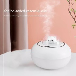 HumidificadoresHumidificador ultrasónico de aire - difusor de aceites esenciales - cabeza de gato - LED - USB - 300ml