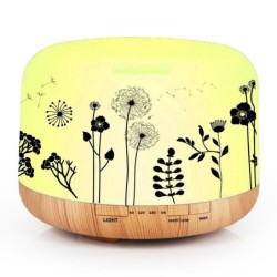 HumidificadoresHumidificador de aire ultrasónico - difusor de aceites esenciales - grano de madera blanca - LED - enchufe de ...