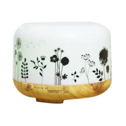 HumidificadoresHumidificador de aire ultrasónico - difusor de aceites esenciales - grano de madera blanca - LED - enchufe de ...