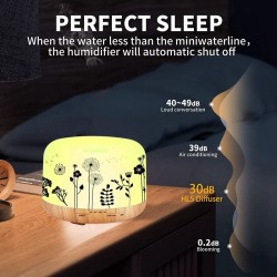 HumidificadoresHumidificador de aire ultrasónico - difusor de aceites esenciales - grano de madera blanca - LED - enchufe de ...