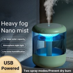 HumidificadoresHumidificador ultrasónico de aire - difusor de aceites esenciales - LED - USB - 1200 ml