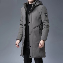 ChaquetasChaqueta larga de invierno con capucha - cremallera - botones