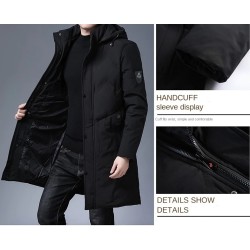 Long winter hooded jacket - zipper - buttonsJackets