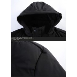 Long winter hooded jacket - zipper - buttonsJackets