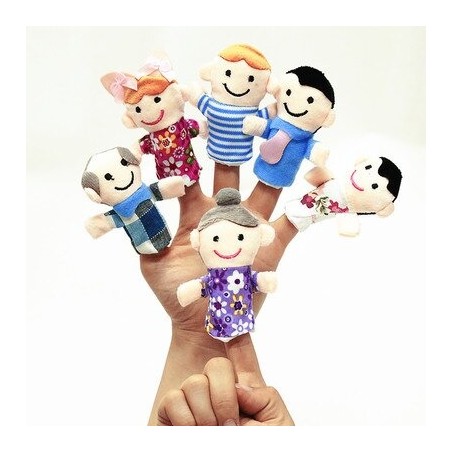 Bebé y niñosTíteres de dedos - personajes de dibujos animados - muñecos de peluche para niños - 6 piezas