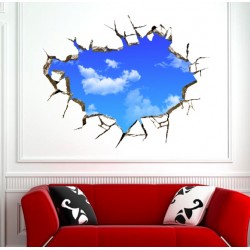 Pegatinas de paredCielo azul 3D - Adhesivo de pared / techo - 50 * 70 cm