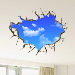 Pegatinas de paredCielo azul 3D - Adhesivo de pared / techo - 50 * 70 cm