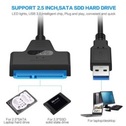 Discos duros SSDSATA a USB 3.0 / 2.0 / tipo C - cable - adaptador - HDD SSD externo de 2,5 pulgadas