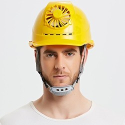 Solar powered safety helmet - with fan - construction / hard work - work safetySafety & protection