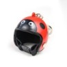 Keychain with motorcycle helmet - flame - ladybug - yellow stripesKeyrings