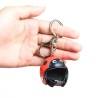 Keychain with motorcycle helmet - flame - ladybug - yellow stripesKeyrings