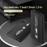 External HDD caseTISHRIC - Caja SSD / HDD - carcasa externa - SATA de 2,5 pulgadas a USB 3.0 / USB 2.0