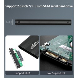 External HDD caseTISHRIC - Caja SSD / HDD - carcasa externa - SATA de 2,5 pulgadas a USB 3.0 / USB 2.0