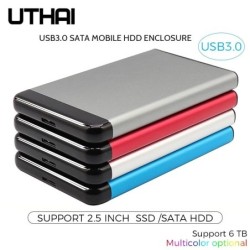Discos duros SSDUTHAI T44 - Caja HDD USB 3.0 - para SSD SATA de 2,5 pulgadas - compatible con 6 TB
