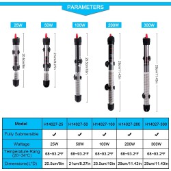 AcuarioCalentador de agua para acuarios - con termómetro - regulable - 25W - 50W - 100W - 200W - 300W