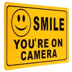 Cámaras de seguridadAdhesivo de vinilo de advertencia - Smile You're On Camera