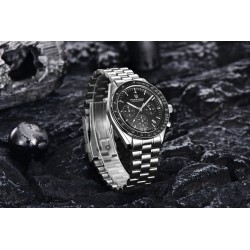 RelojesPAGANI DESIGN - Reloj de cuarzo de acero inoxidable - resistente al agua - plateado / negro