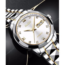 RelojesHAIQIN - reloj automático mecánico - acero inoxidable - oro / blanco