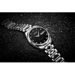 HAIQIN - mechanical automatic watch - stainless steel - silver / blackWatches