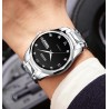 HAIQIN - mechanical automatic watch - stainless steel - silver / blackWatches