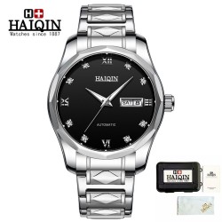 RelojesHAIQIN - reloj automático mecánico - acero inoxidable - plata / negro