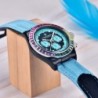 RelojesPAGANI DESIGN - reloj deportivo mecánico - cronógrafo - bisel arcoíris - correa de piel - azul
