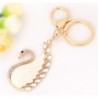 Beige crystal swan - keychainKeyrings