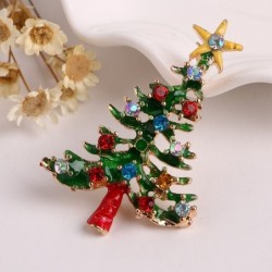 BrochesÁrbol de navidad - con estrella / cristales - broche