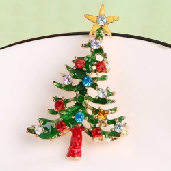 BrochesÁrbol de navidad - con estrella / cristales - broche