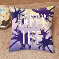 Decorative cushion cover - Happy Life - 45 cm * 45 cmCushion covers