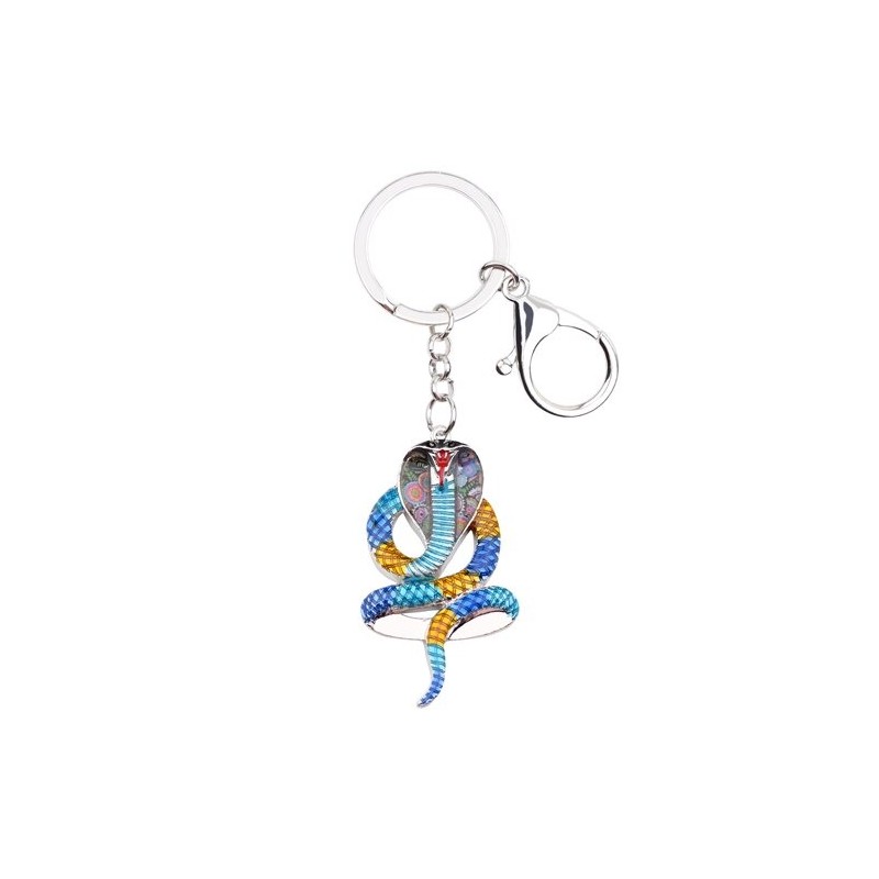 Enamel cobra snake - metal keychainKeyrings