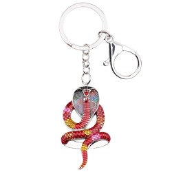 Enamel cobra snake - metal keychainKeyrings
