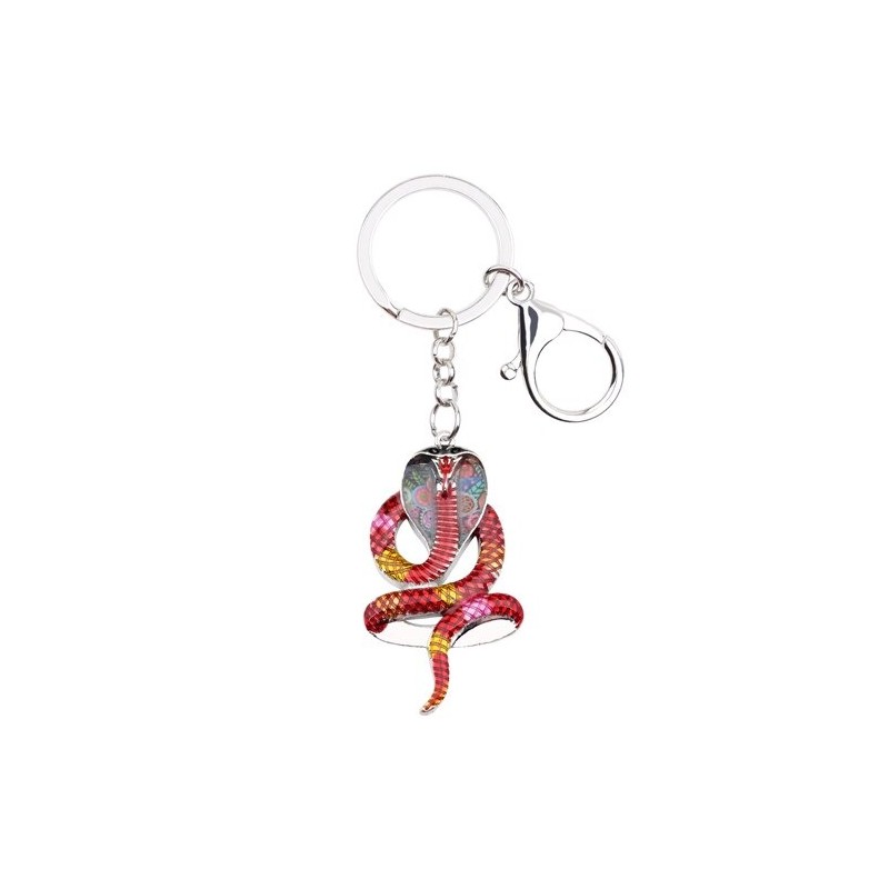 Enamel cobra snake - metal keychainKeyrings