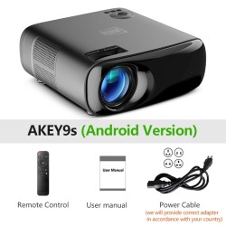 ProyectoresAUN AKEY9S - Proyector LED HD - Android - Bluetooth - WIFI - 4K - 1080P