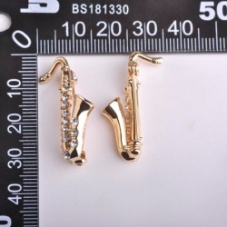 BrochesSaxofón de cristal dorado - broche