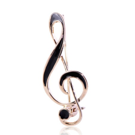 Musical note brooch - black enamelBrooches