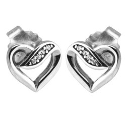 AretesPendientes elegantes - cintas de amor - plata de ley 925