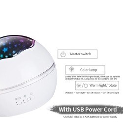 Iluminación de escenarios y eventosProyector LED cielo estrellado - lámpara de noche - USB