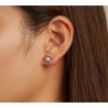 AretesPendientes en forma de cangrejo - circón morado - plata de ley 925