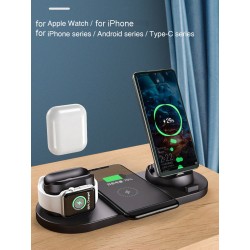 AccesoriosCargador inalámbrico - soporte de carga rápida - para iPhone - Apple Watch - AirPods