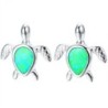 AretesPendientes de tortuga de plata - ópalo de colores