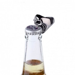 AnillosAnillo de acero inoxidable con mandíbula de calavera - abrebotellas