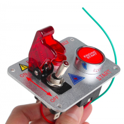 Interruptores12 V - LED rojo - arranque del motor del coche de carreras - interruptor de encendido con botón pulsador - palan...
