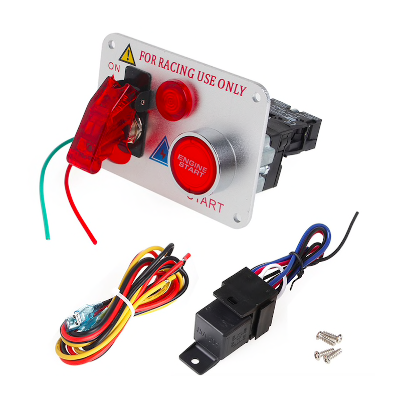 Interruptores12 V - LED rojo - arranque del motor del coche de carreras - interruptor de encendido con botón pulsador - palan...