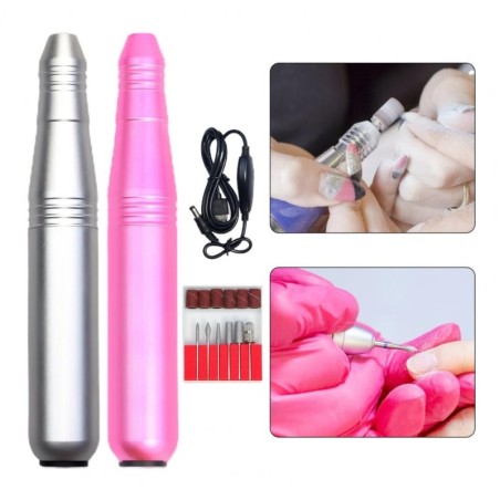 Mini electric nail polisher / drill - set with bits - manicure / pedicure - 35000RPMNail drills