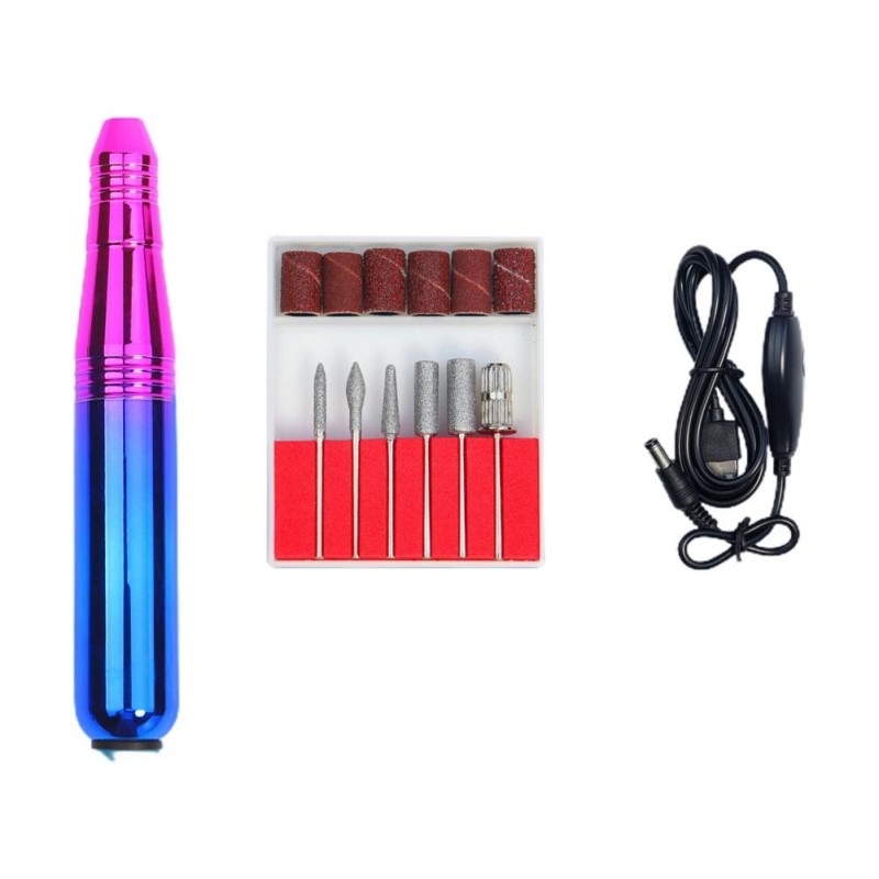 Taladros de uñasMini pulidor eléctrico de uñas / taladro - set con brocas - manicura / pedicura - 35000RPM