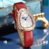 RelojesCHENXI - elegante reloj de cuarzo con pedrería - resistente al agua - correa de piel - rojo