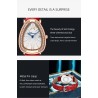 RelojesCHENXI - elegante reloj de cuarzo con pedrería - resistente al agua - correa de piel - rojo