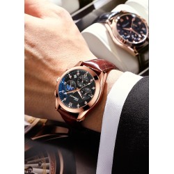 CHENXI - sports Quartz watch - waterproof - leather strap - brown / blackWatches